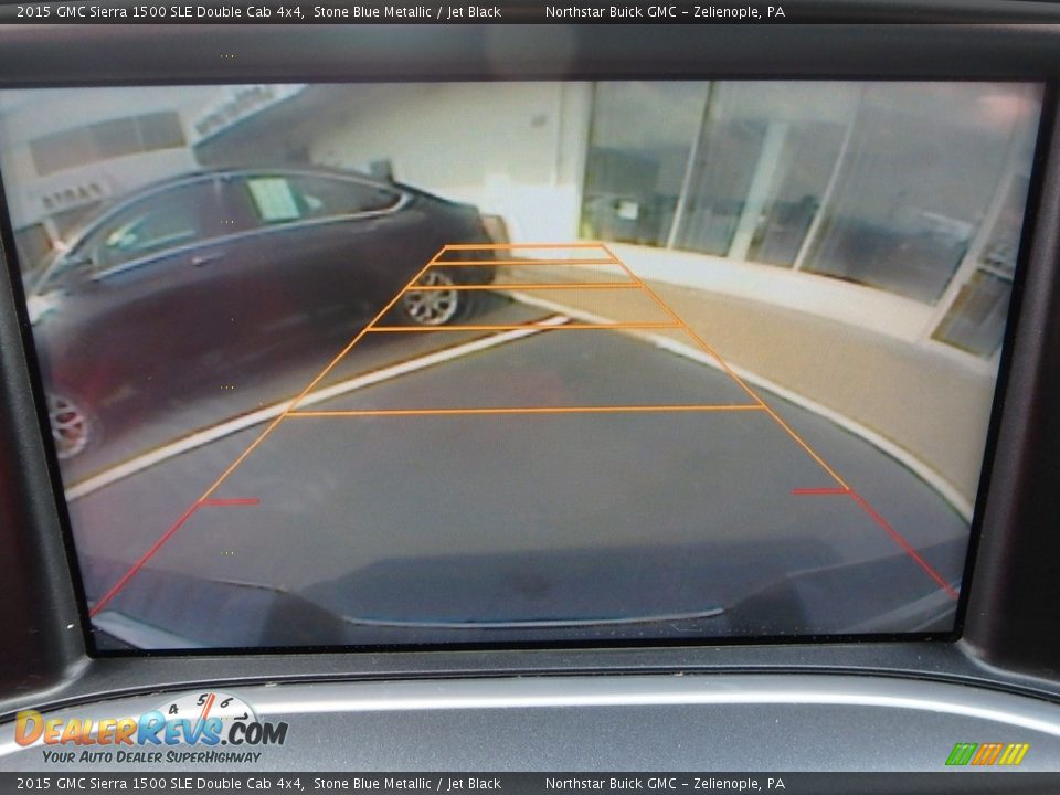 2015 GMC Sierra 1500 SLE Double Cab 4x4 Stone Blue Metallic / Jet Black Photo #28
