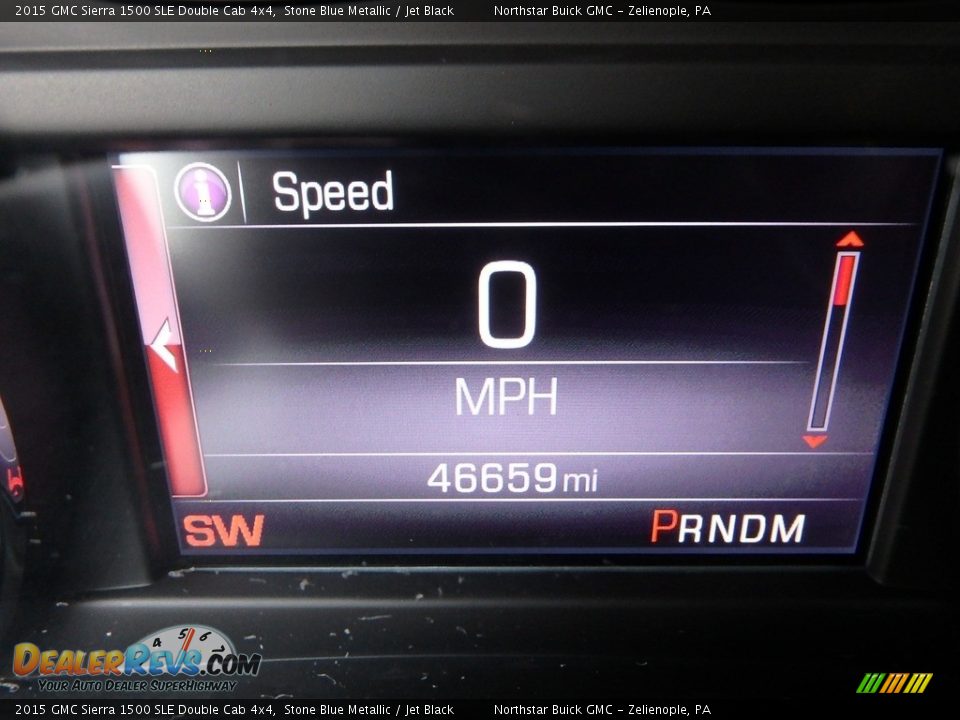 2015 GMC Sierra 1500 SLE Double Cab 4x4 Stone Blue Metallic / Jet Black Photo #30