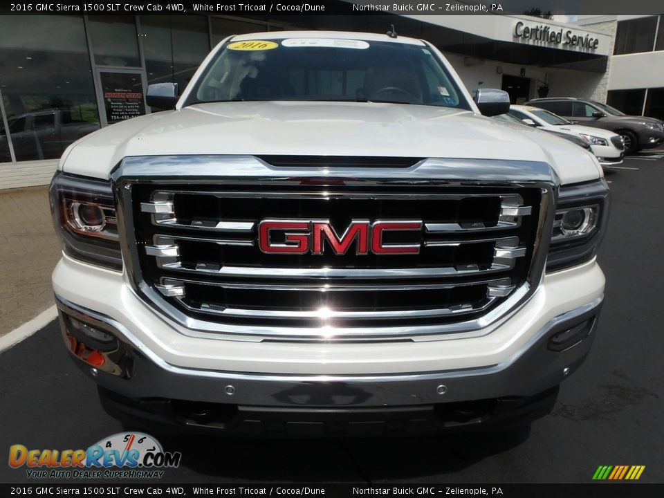 2016 GMC Sierra 1500 SLT Crew Cab 4WD White Frost Tricoat / Cocoa/Dune Photo #3