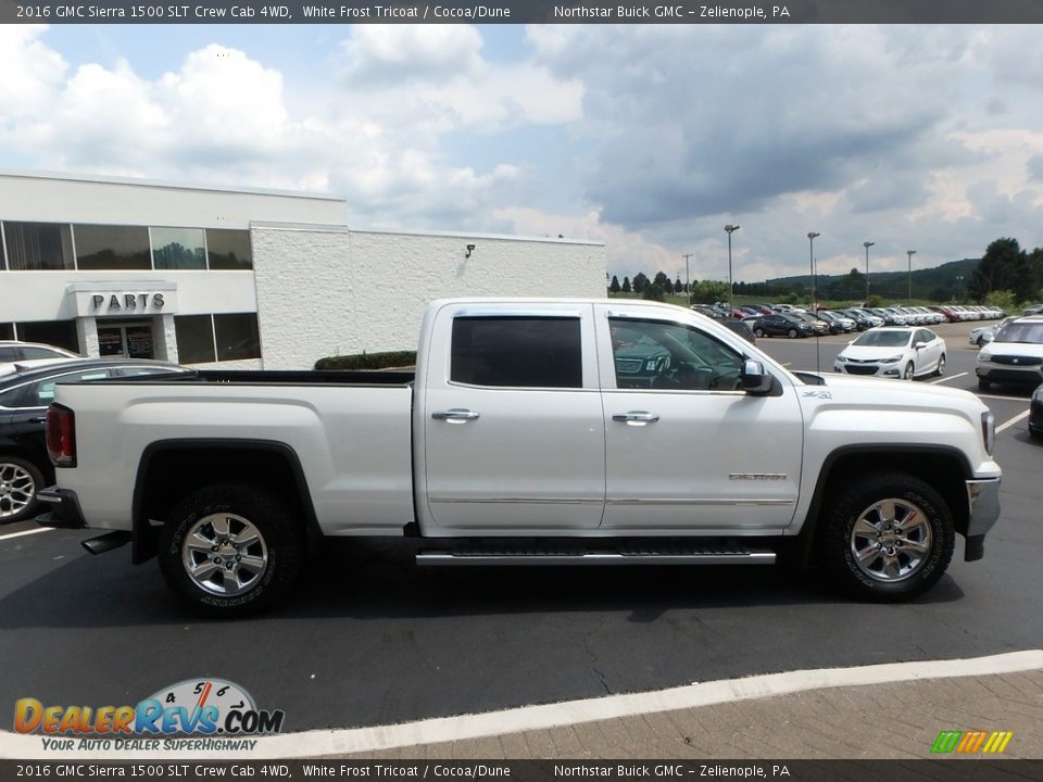 2016 GMC Sierra 1500 SLT Crew Cab 4WD White Frost Tricoat / Cocoa/Dune Photo #5