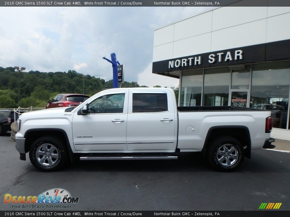 2016 GMC Sierra 1500 SLT Crew Cab 4WD White Frost Tricoat / Cocoa/Dune Photo #12