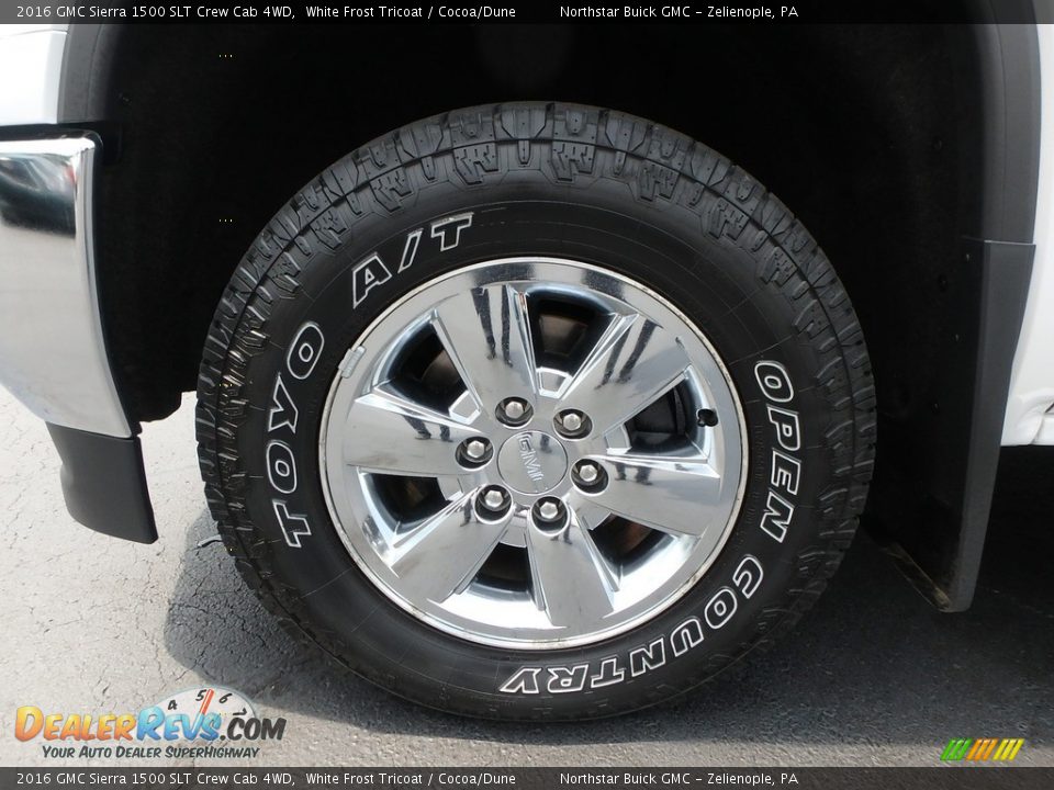 2016 GMC Sierra 1500 SLT Crew Cab 4WD White Frost Tricoat / Cocoa/Dune Photo #13