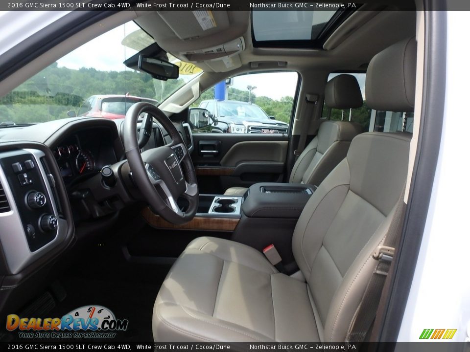 2016 GMC Sierra 1500 SLT Crew Cab 4WD White Frost Tricoat / Cocoa/Dune Photo #14