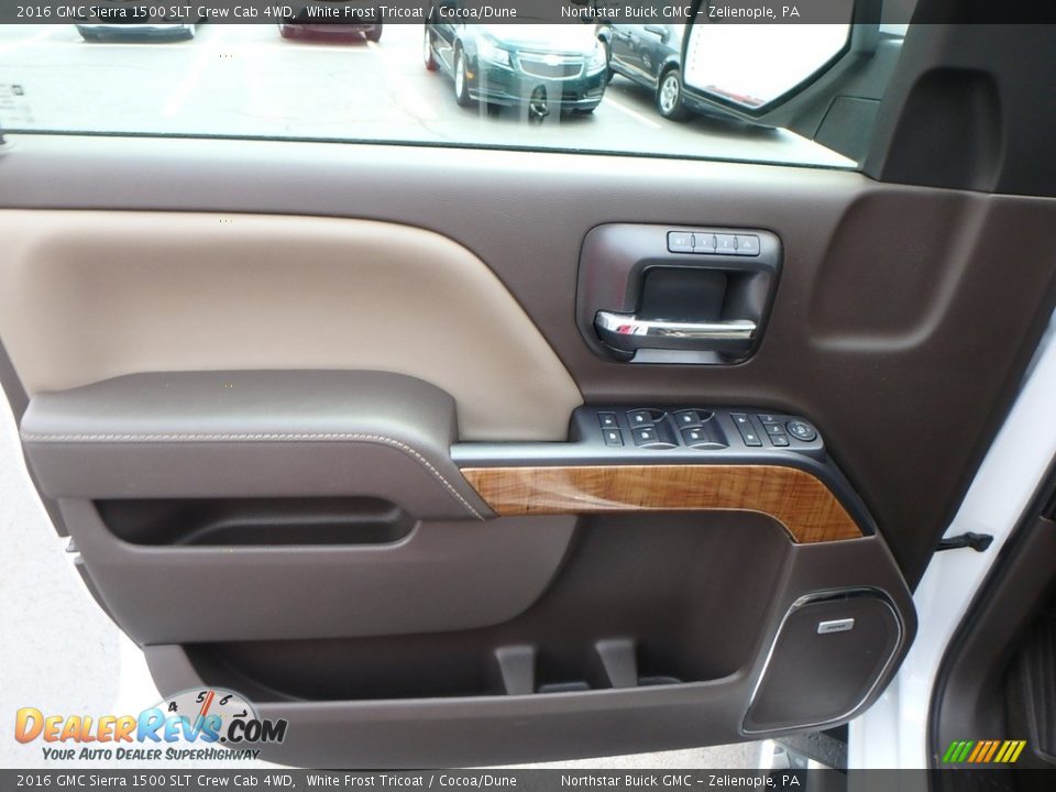 2016 GMC Sierra 1500 SLT Crew Cab 4WD White Frost Tricoat / Cocoa/Dune Photo #18