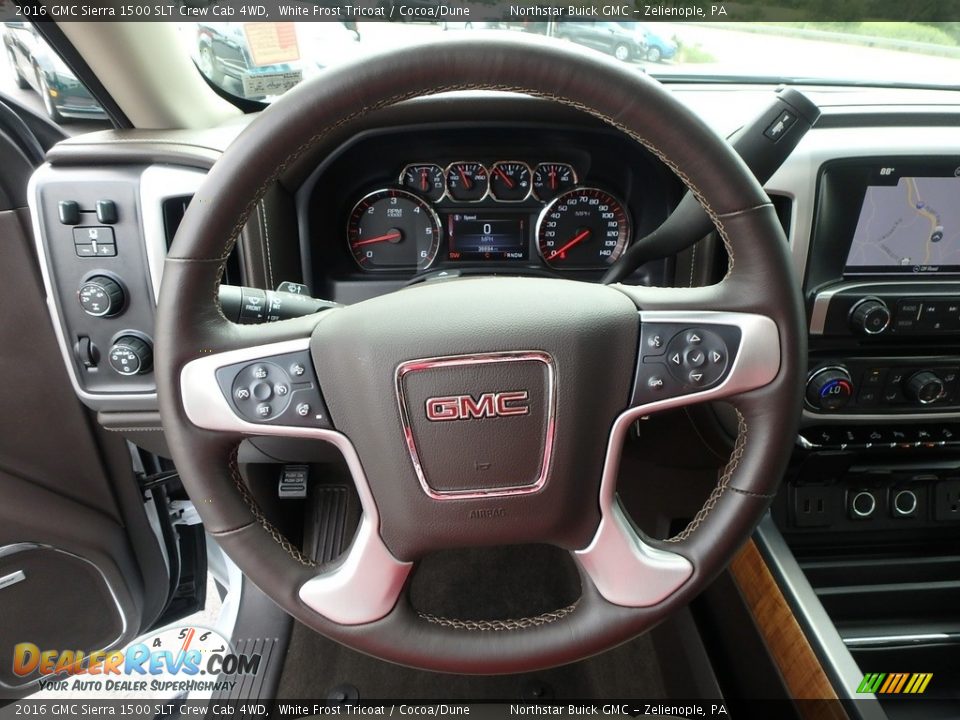 2016 GMC Sierra 1500 SLT Crew Cab 4WD White Frost Tricoat / Cocoa/Dune Photo #23