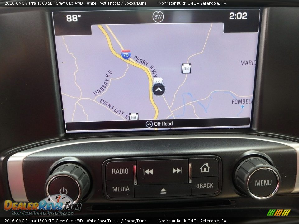 2016 GMC Sierra 1500 SLT Crew Cab 4WD White Frost Tricoat / Cocoa/Dune Photo #27