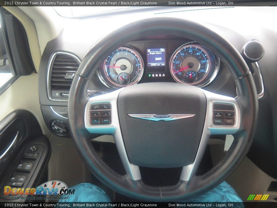 2012 Chrysler Town & Country Touring Brilliant Black Crystal Pearl / Black/Light Graystone Photo #10