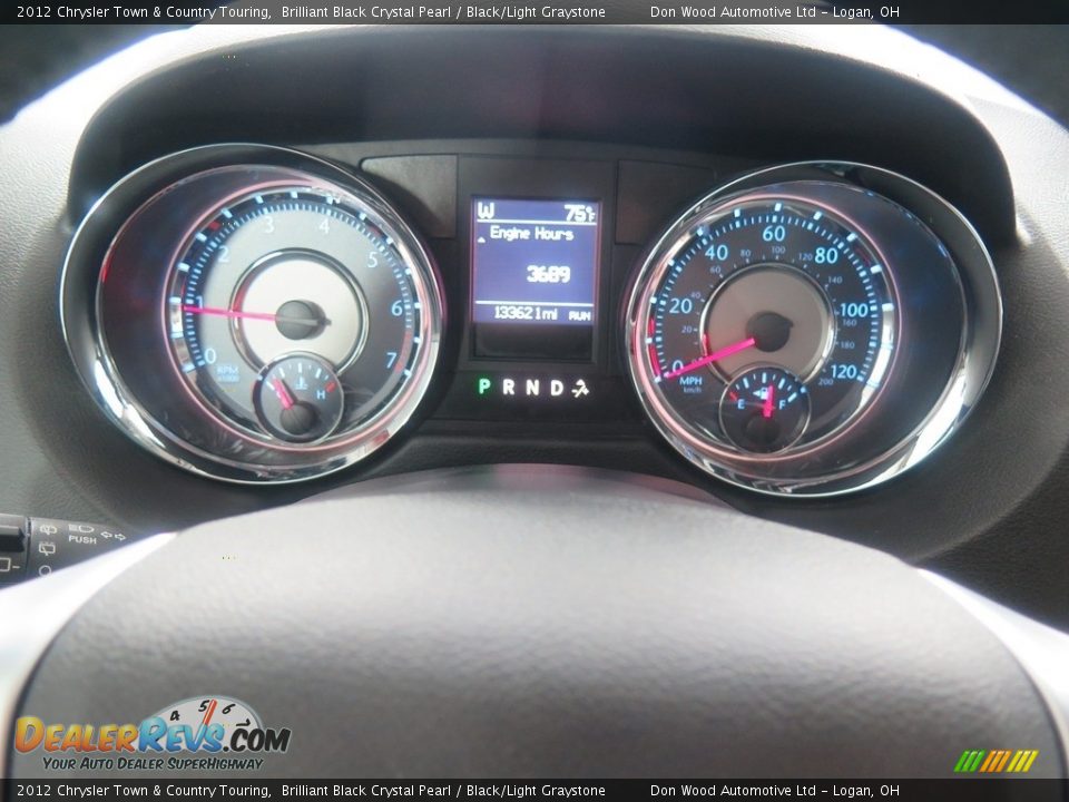 2012 Chrysler Town & Country Touring Brilliant Black Crystal Pearl / Black/Light Graystone Photo #12