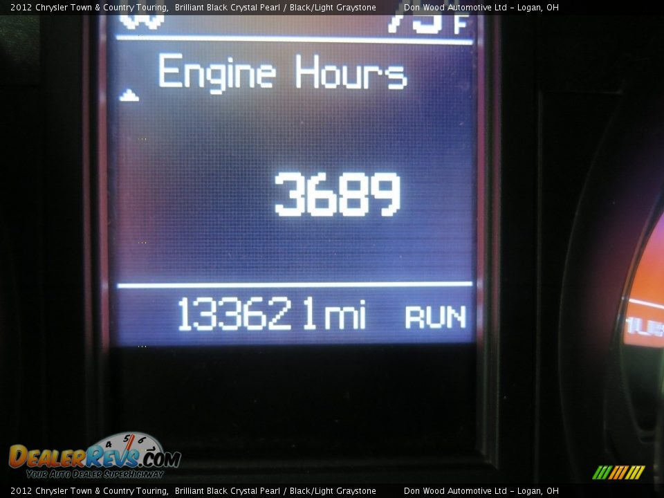 2012 Chrysler Town & Country Touring Brilliant Black Crystal Pearl / Black/Light Graystone Photo #13