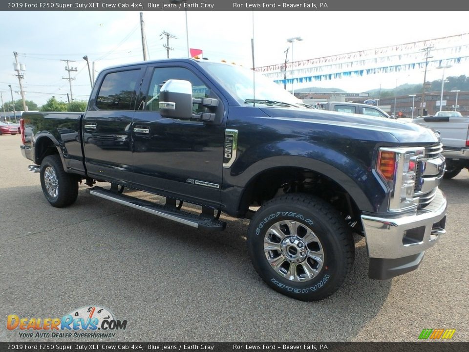 2019 Ford F250 Super Duty XLT Crew Cab 4x4 Blue Jeans / Earth Gray Photo #8
