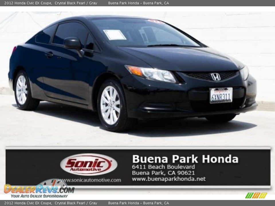 2012 Honda Civic EX Coupe Crystal Black Pearl / Gray Photo #1