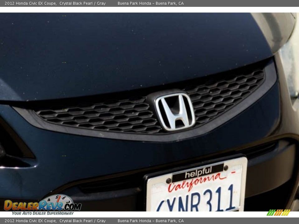 2012 Honda Civic EX Coupe Crystal Black Pearl / Gray Photo #8