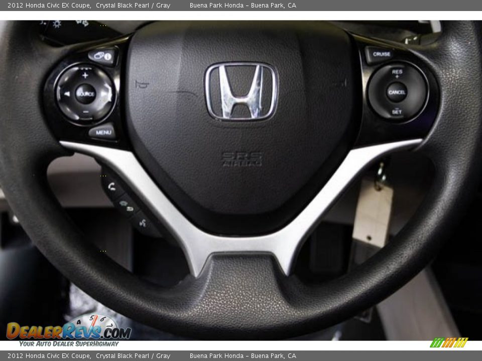 2012 Honda Civic EX Coupe Crystal Black Pearl / Gray Photo #14