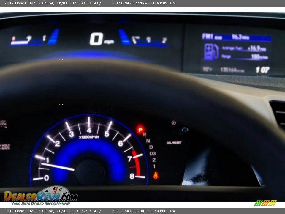 2012 Honda Civic EX Coupe Crystal Black Pearl / Gray Photo #22