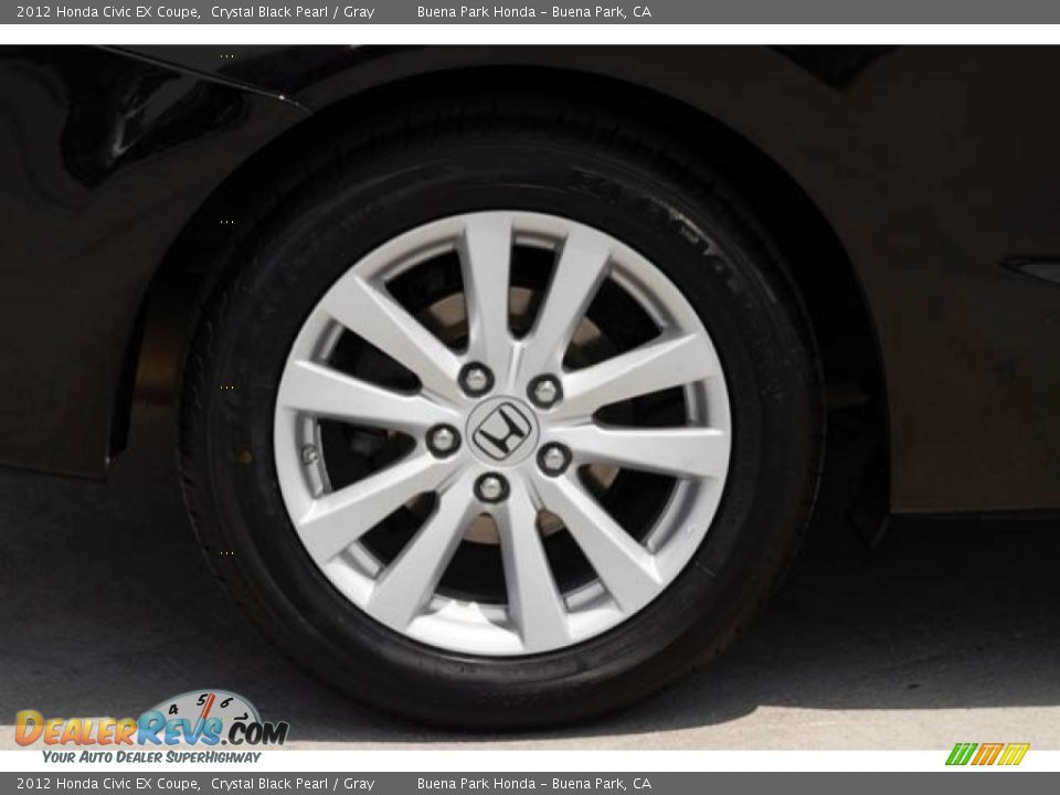 2012 Honda Civic EX Coupe Crystal Black Pearl / Gray Photo #27