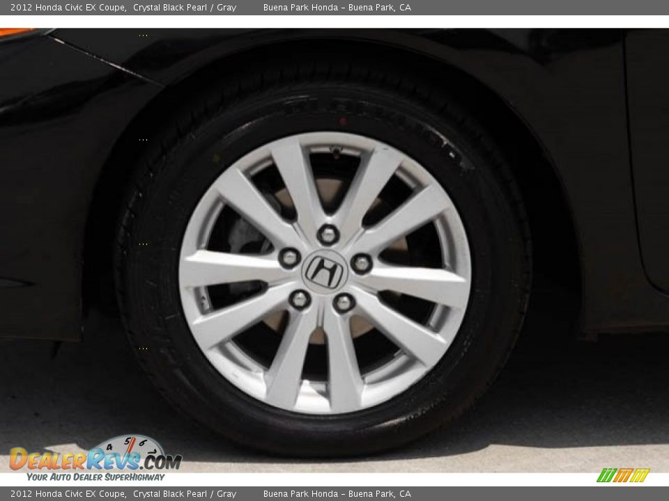 2012 Honda Civic EX Coupe Crystal Black Pearl / Gray Photo #30