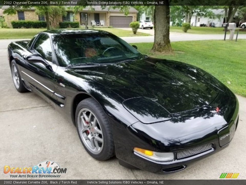 2002 Chevrolet Corvette Z06 Black / Torch Red Photo #1