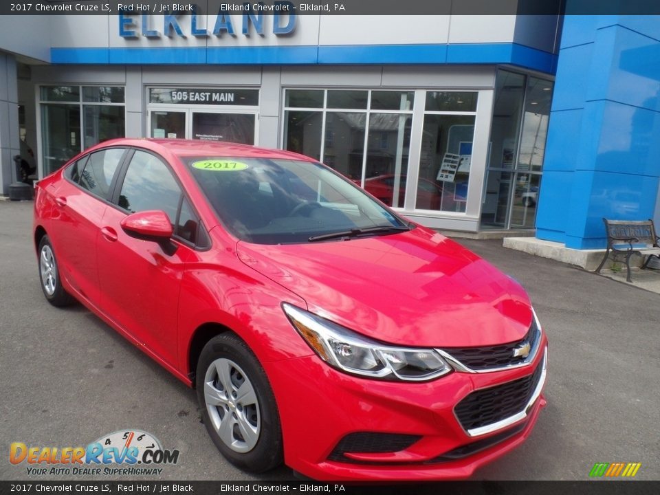 2017 Chevrolet Cruze LS Red Hot / Jet Black Photo #3