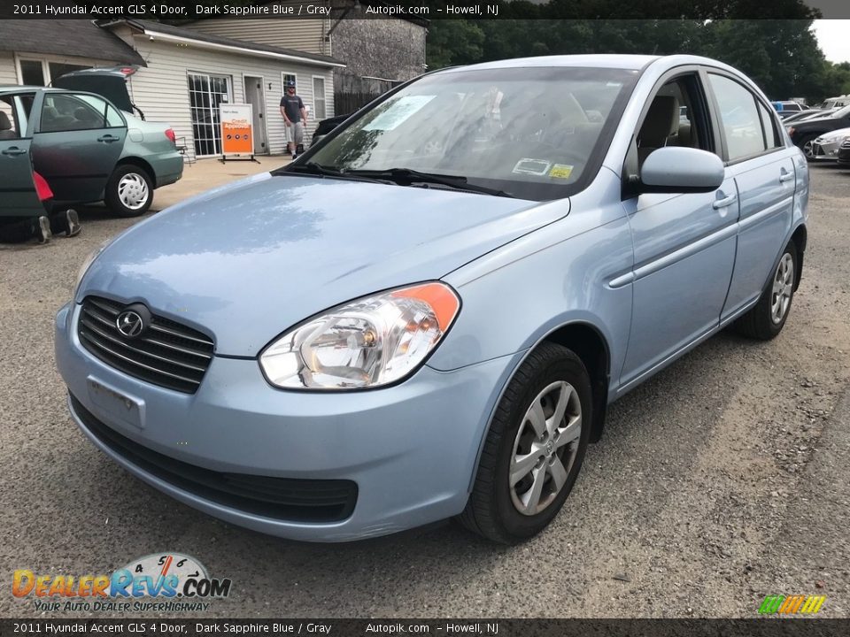 2011 Hyundai Accent GLS 4 Door Dark Sapphire Blue / Gray Photo #1
