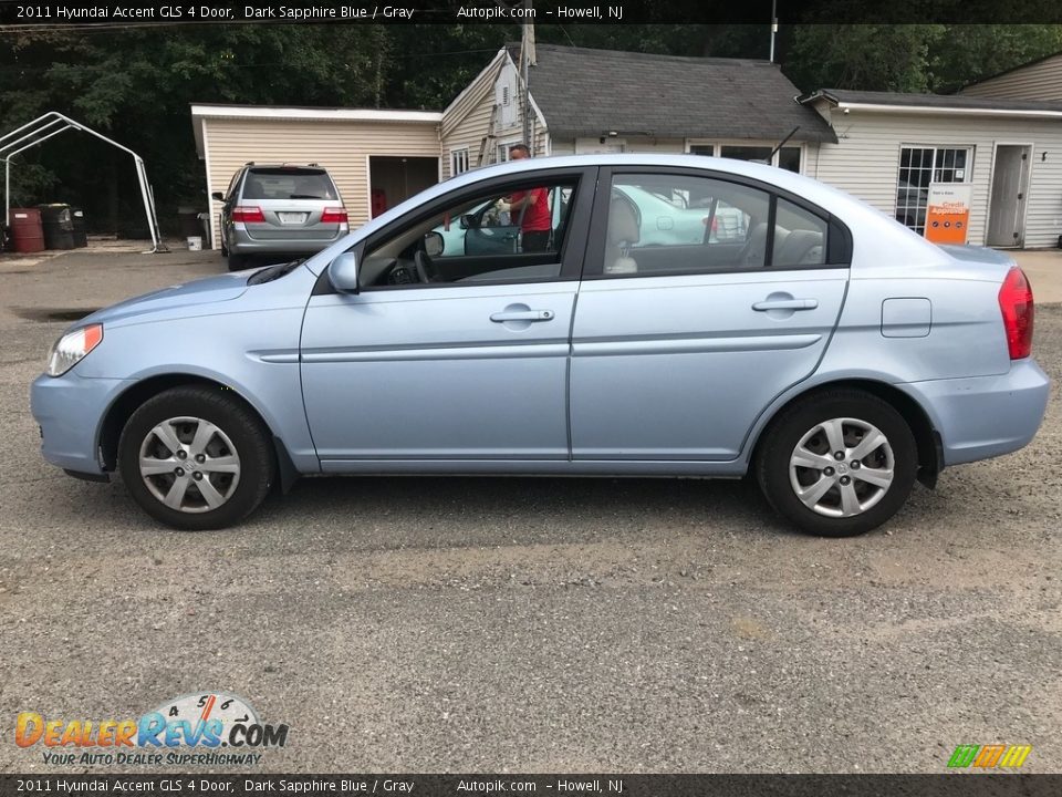 2011 Hyundai Accent GLS 4 Door Dark Sapphire Blue / Gray Photo #2
