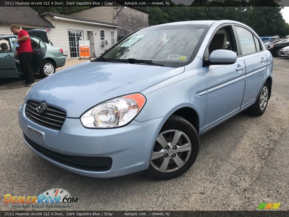 2011 Hyundai Accent GLS 4 Door Dark Sapphire Blue / Gray Photo #3