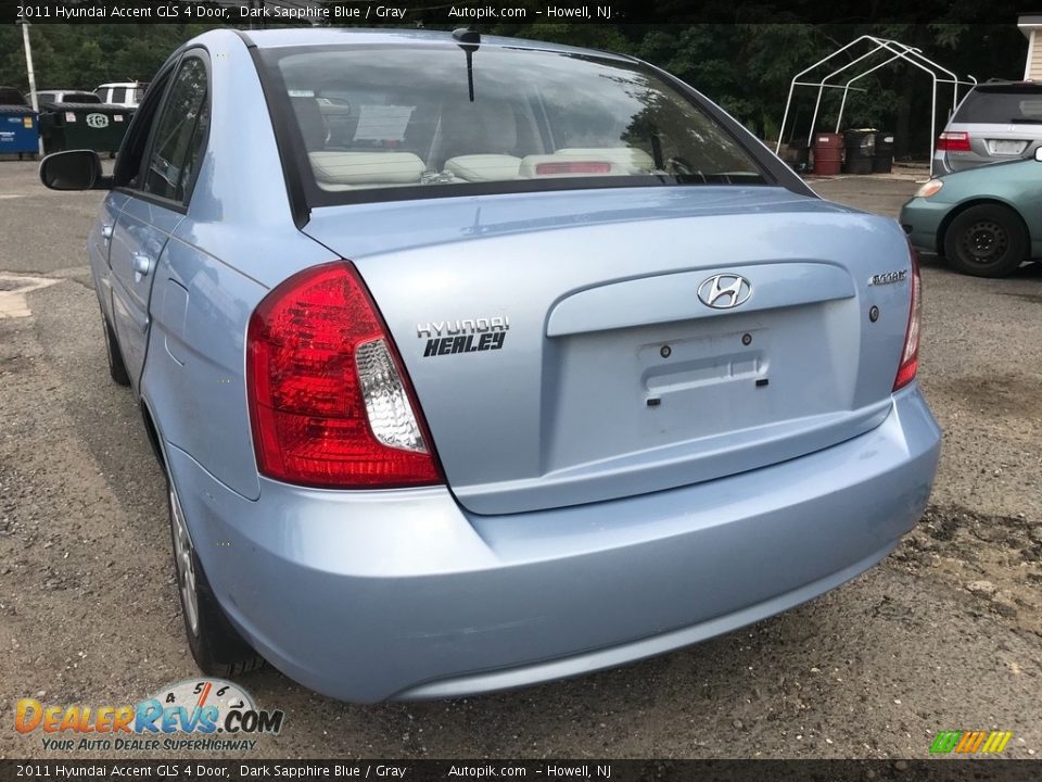 2011 Hyundai Accent GLS 4 Door Dark Sapphire Blue / Gray Photo #5