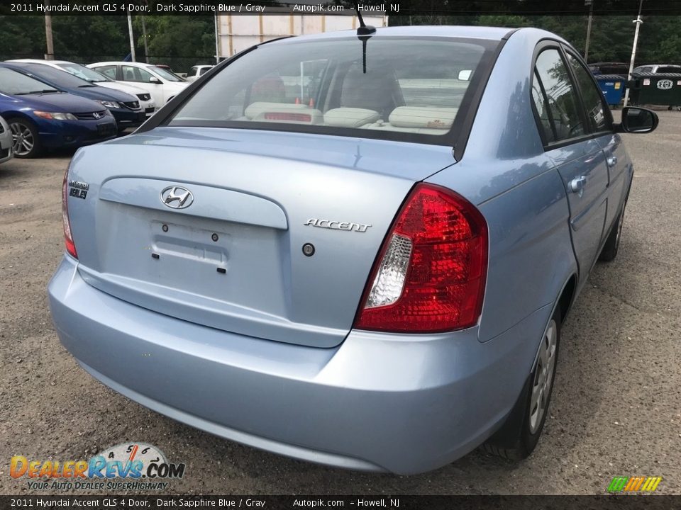 2011 Hyundai Accent GLS 4 Door Dark Sapphire Blue / Gray Photo #7