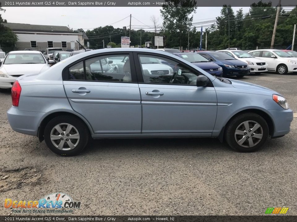 2011 Hyundai Accent GLS 4 Door Dark Sapphire Blue / Gray Photo #8