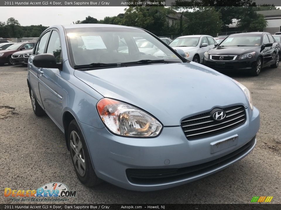 2011 Hyundai Accent GLS 4 Door Dark Sapphire Blue / Gray Photo #9