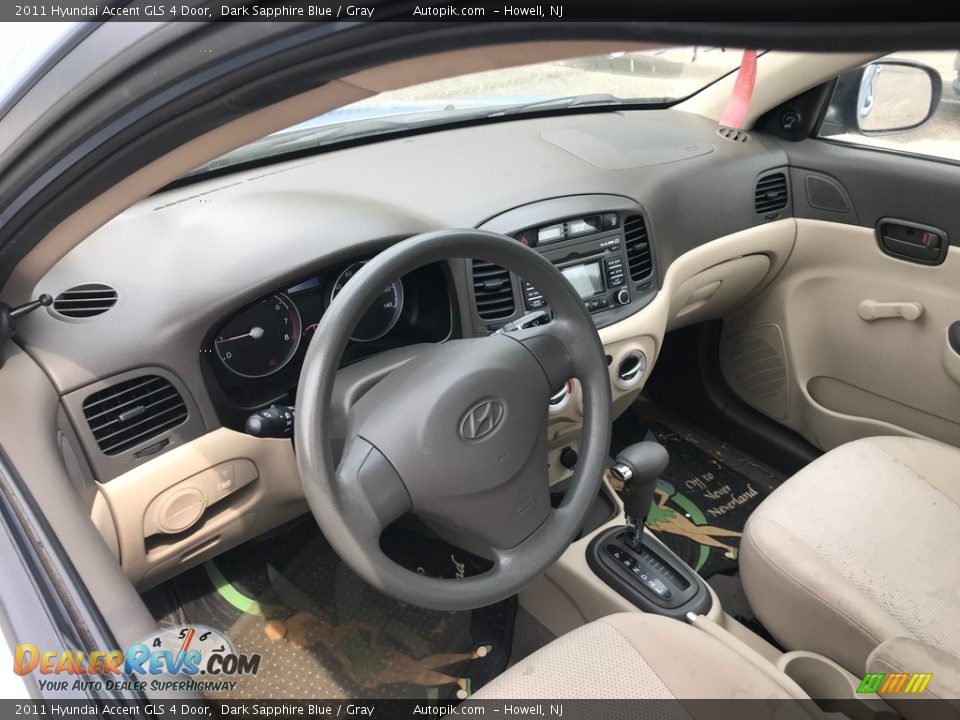 2011 Hyundai Accent GLS 4 Door Dark Sapphire Blue / Gray Photo #11