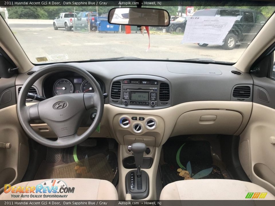 2011 Hyundai Accent GLS 4 Door Dark Sapphire Blue / Gray Photo #12