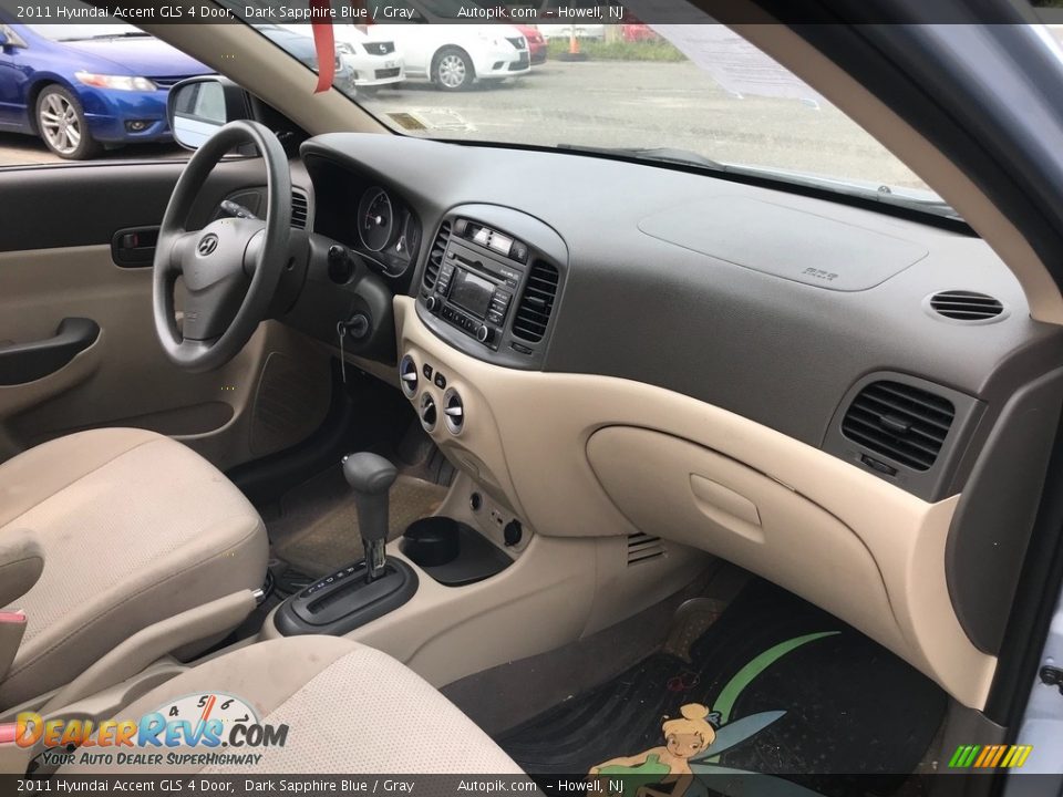 2011 Hyundai Accent GLS 4 Door Dark Sapphire Blue / Gray Photo #14