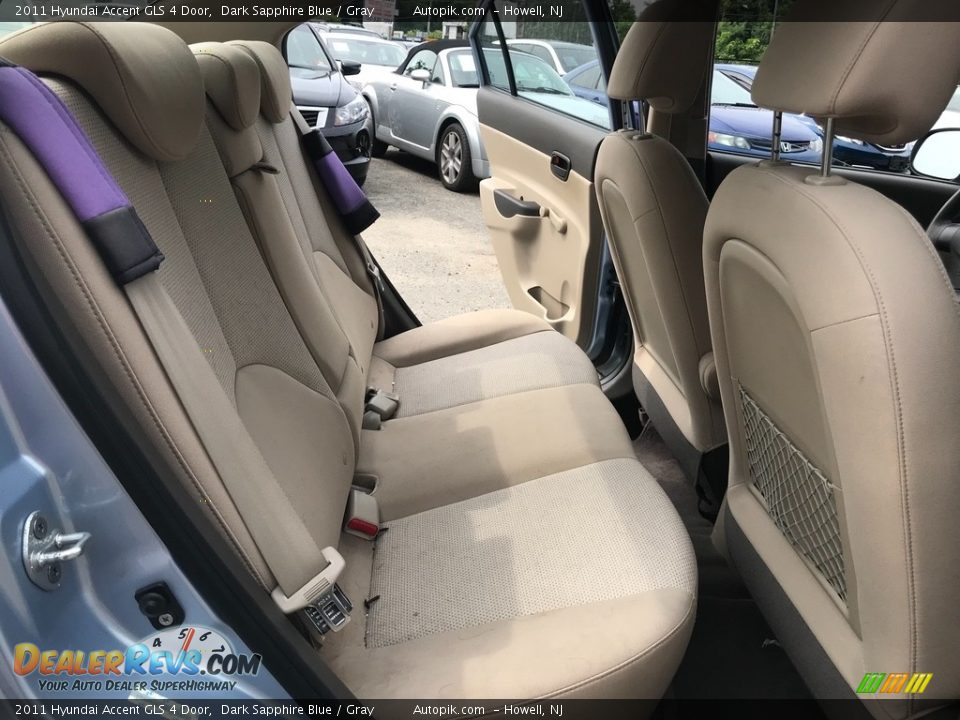 2011 Hyundai Accent GLS 4 Door Dark Sapphire Blue / Gray Photo #17