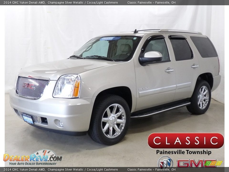 2014 GMC Yukon Denali AWD Champagne Silver Metallic / Cocoa/Light Cashmere Photo #1