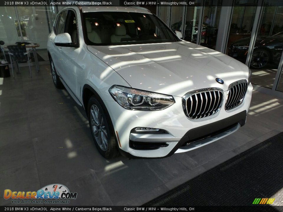 2018 BMW X3 xDrive30i Alpine White / Canberra Beige/Black Photo #1