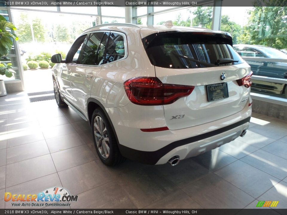 2018 BMW X3 xDrive30i Alpine White / Canberra Beige/Black Photo #3