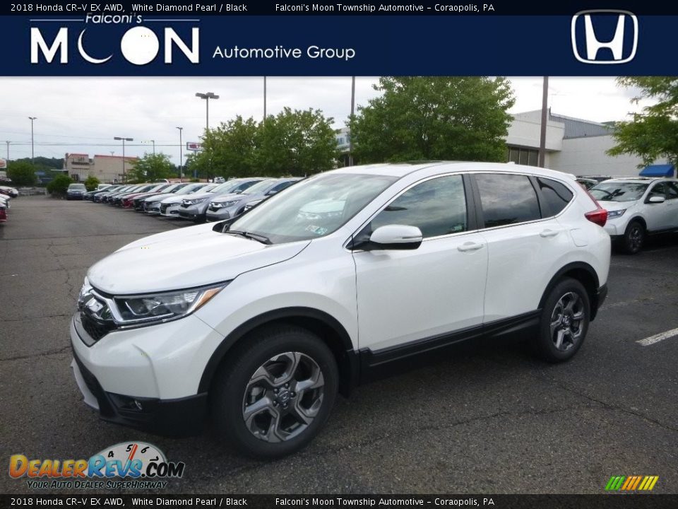 2018 Honda CR-V EX AWD White Diamond Pearl / Black Photo #1