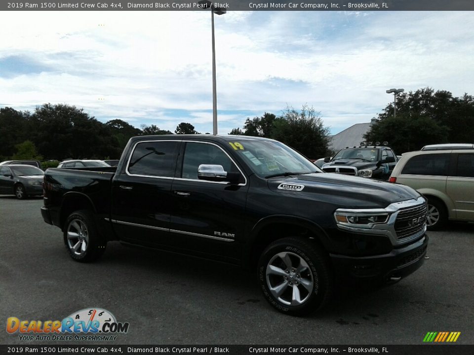 2019 Ram 1500 Limited Crew Cab 4x4 Diamond Black Crystal Pearl / Black Photo #7