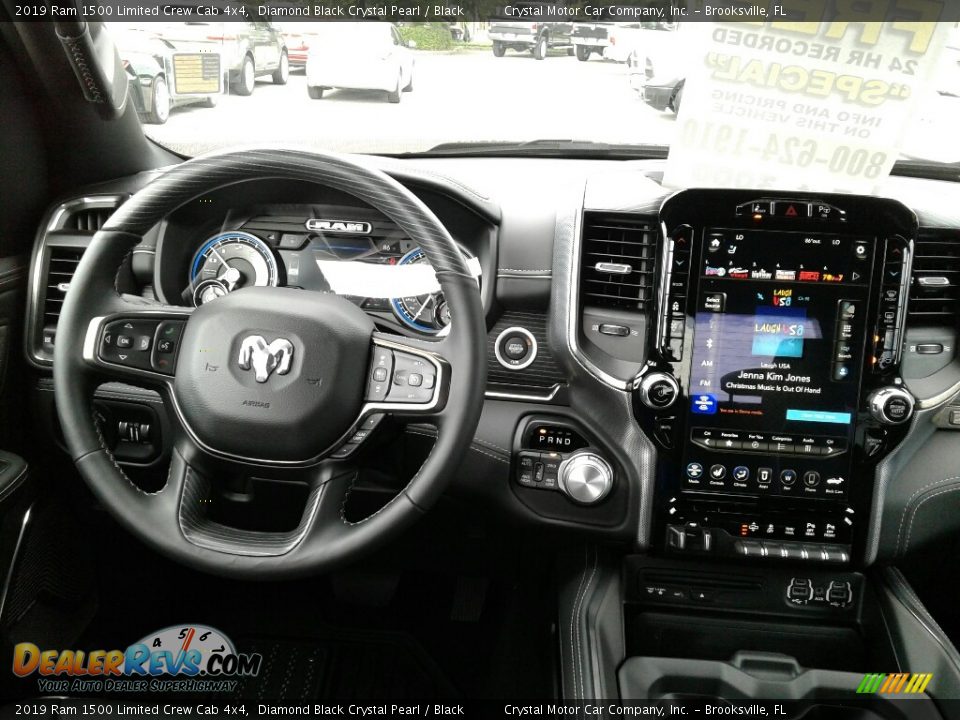 2019 Ram 1500 Limited Crew Cab 4x4 Diamond Black Crystal Pearl / Black Photo #13