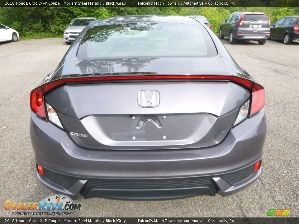 2018 Honda Civic LX-P Coupe Modern Steel Metallic / Black/Gray Photo #3