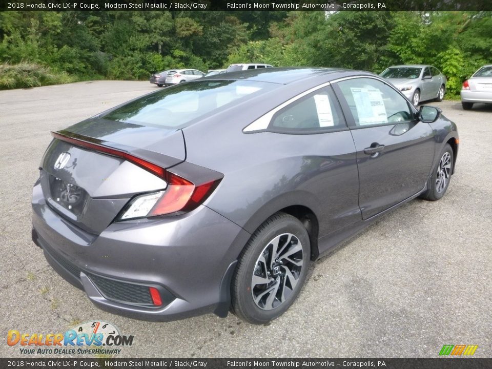 2018 Honda Civic LX-P Coupe Modern Steel Metallic / Black/Gray Photo #4