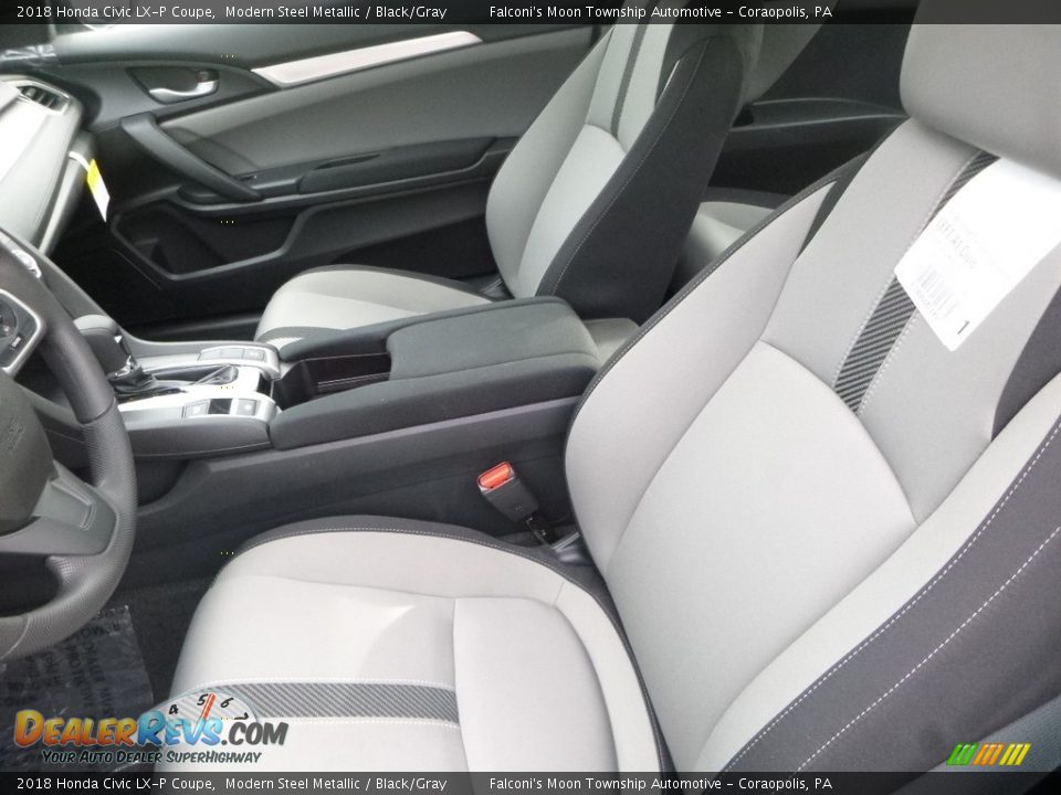 2018 Honda Civic LX-P Coupe Modern Steel Metallic / Black/Gray Photo #10