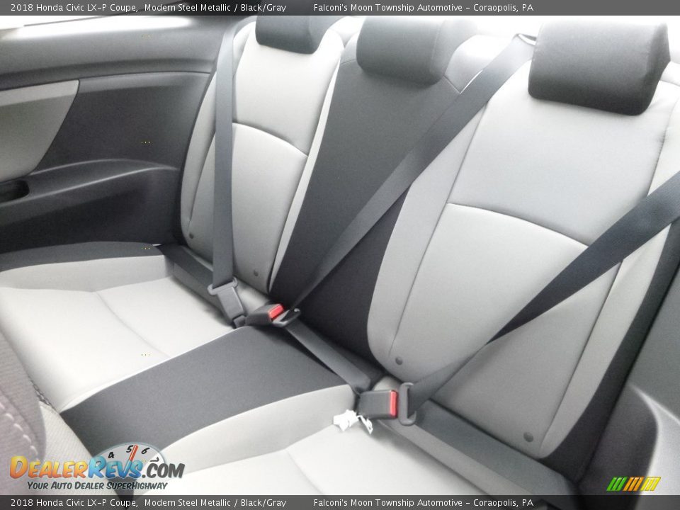 2018 Honda Civic LX-P Coupe Modern Steel Metallic / Black/Gray Photo #11