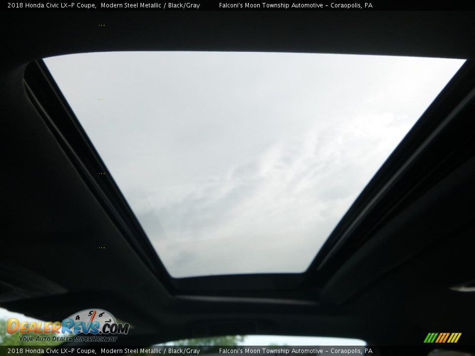 2018 Honda Civic LX-P Coupe Modern Steel Metallic / Black/Gray Photo #13