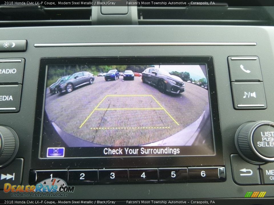 2018 Honda Civic LX-P Coupe Modern Steel Metallic / Black/Gray Photo #15
