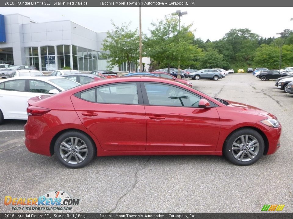 2018 Hyundai Elantra SEL Scarlet Red / Beige Photo #1