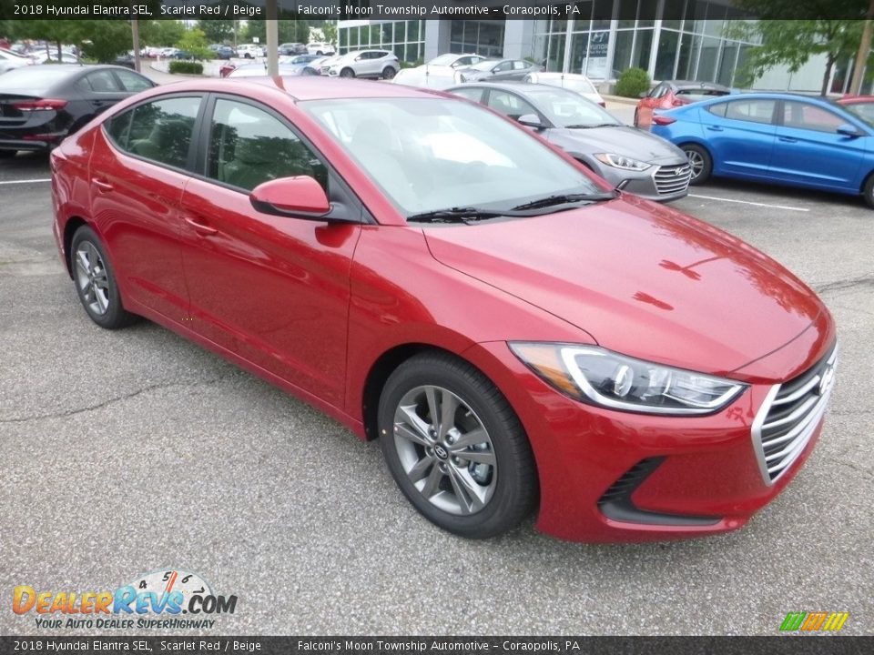 2018 Hyundai Elantra SEL Scarlet Red / Beige Photo #3
