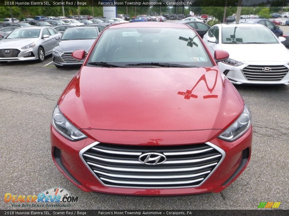 2018 Hyundai Elantra SEL Scarlet Red / Beige Photo #4