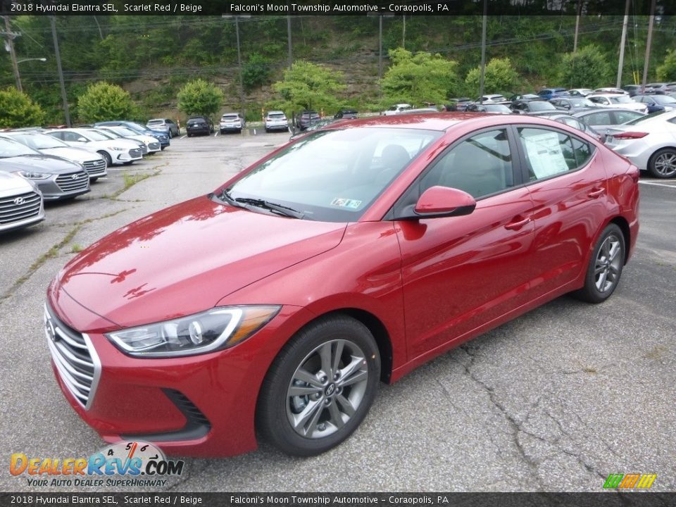 2018 Hyundai Elantra SEL Scarlet Red / Beige Photo #5