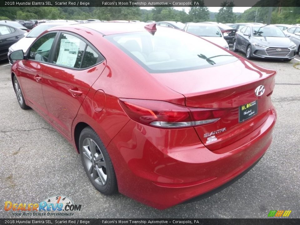 2018 Hyundai Elantra SEL Scarlet Red / Beige Photo #6